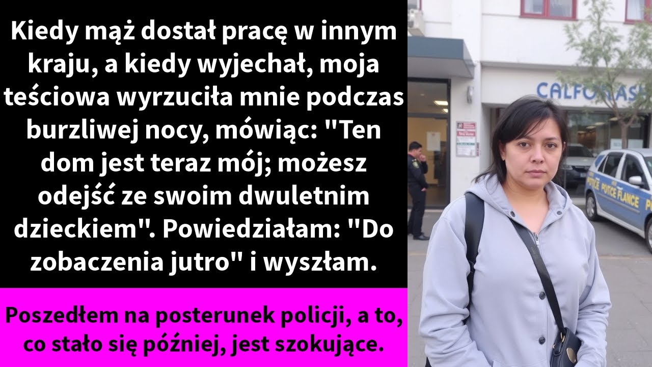 Siedziałam na posterunku policji, przemoczona do suchej nitki, tuląc do siebie mojego trzyletniego synka. Właśnie zamknęła nas na zewnątrz w środku ulewy. Moja teściowa. W moim własnym domu....