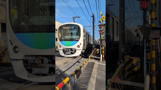 大泉学園第6号踏切を西武30000系電車32104F＋38103Fが通過します。 カンカン警報機音ASMR #shorts #railroadcrossing #japanesetrain