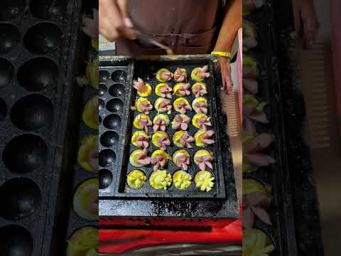 嘉義文化路夜市美食，水母蛋。Taiwaness Traditional Night Market Food - Jellyfish Egg