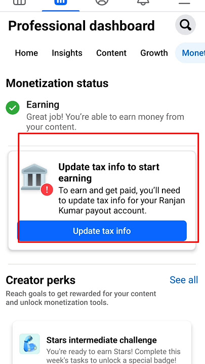 Facebook me update tax info to start earning problem slove #shortsfeed #shorts #short