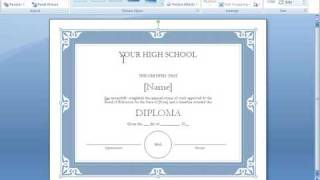 Word 2007 Tutorial 17 - Making A Certificate With A Template