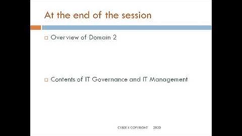 CISA: DOMAIN 2 PART 1 GOVERNANCE and MANAGEMENT OF IT: OVERVIEW