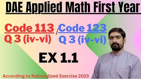 Applied  Math Codes 123 AND  113 | Exercise 1.1-  Q 3 (iv-vi) |Quadratic Formula Tutorial