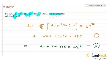 If in an AP, `S_(n)= qn^(2)` and ` S_(m) =qm^(2)` , where `S_(r)` denotes the of r terms of the AP