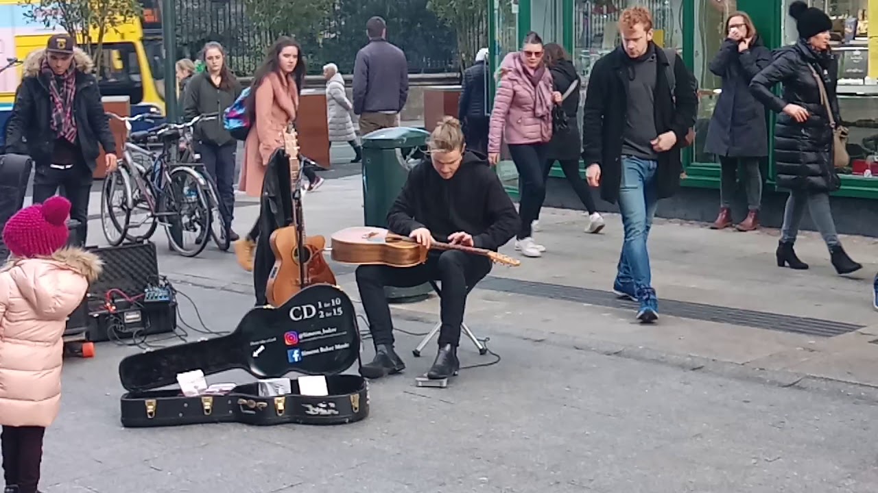 Experimental Guitarist on Grafton street Dublin Ireland