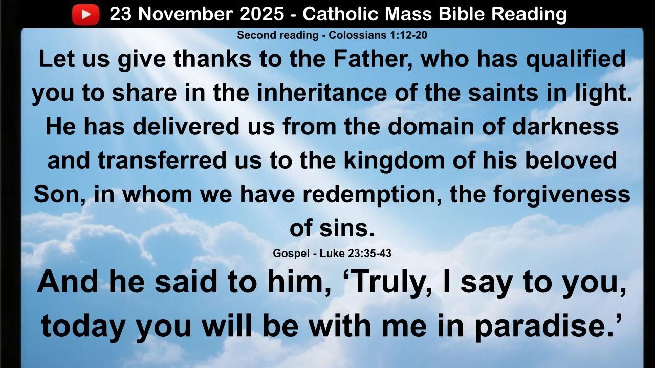 23 November 2025 Catholic Mass Bible Reading - YouTube