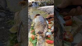 Doğada Tuzda Sazan Balığı Salt Crusted Carp Fish