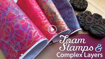 Reverse Gel Plate Printing with Foam Stamps | Klimt-Inspired Layering Technique–Tutorial Tidbits