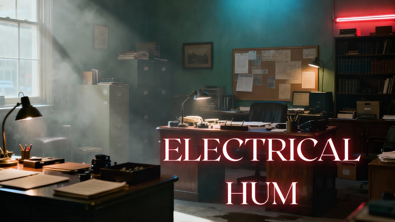 The Detective's Empty Office: Electrical Buzz & Flickering Lights Ambience⚡