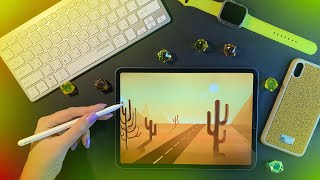 Как нарисовать кактусы в пустыне ✦ How to draw a cactus