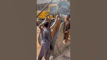 Amazing process for big excavator new bucket having line boring adjust with hand #shorts #excavator