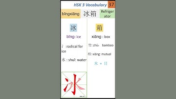 HSK 3 Vocabulary 冰箱 | HSK 3 Characters | How to Learn Chinese characters easily | Chinese Writing