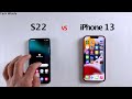 Samsung s22 vs iphone 13  speed test
