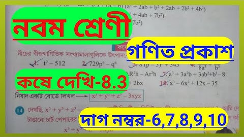 class 9 math koshe dekhi 8.3/factorisation//নবম শ্রেণীর গণিত /উৎপাদকে বিশ্লেষণ//wbbse