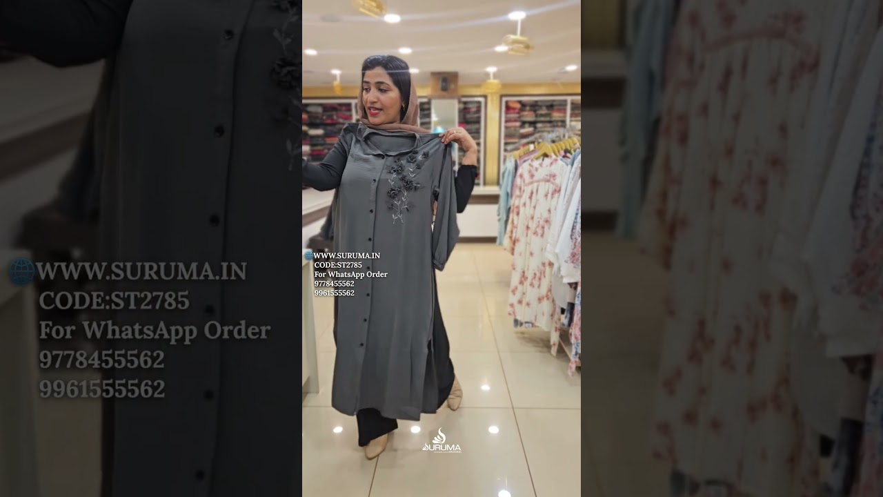 CASUAL WEAR IMPORTED FABRIC LONG CO-ORD SET (ST2785)•our website: www.suruma.in