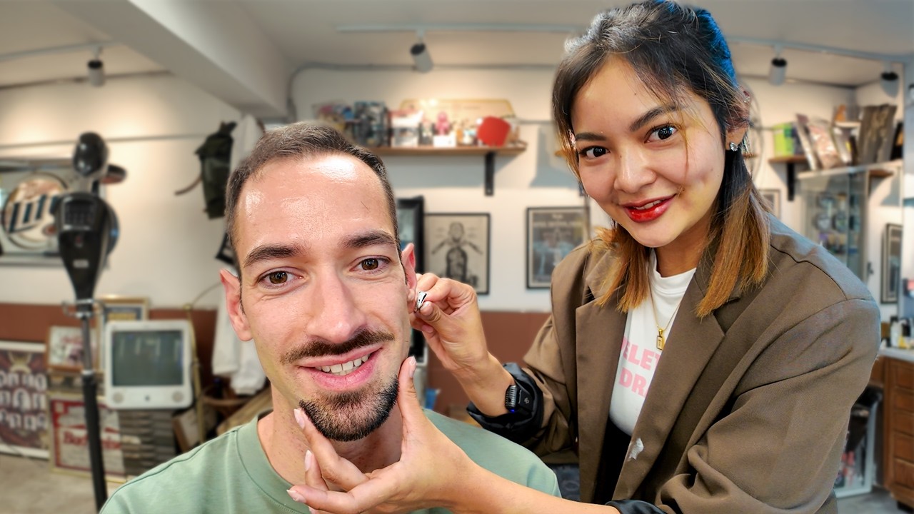 My FAVOURITE Thing a Barber Can Do! [ASMR] – Bangkok 🇹🇭