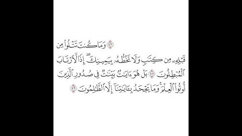 سورة العنكبوت تلاوةالايات(٤٨-٤٩) بصوت محمد أيوب