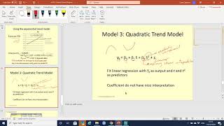 Exponential and quadratic trend estimation