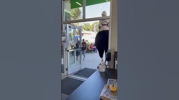 Guy Wearing Halloween Costume Rides Ostrich at Fair
