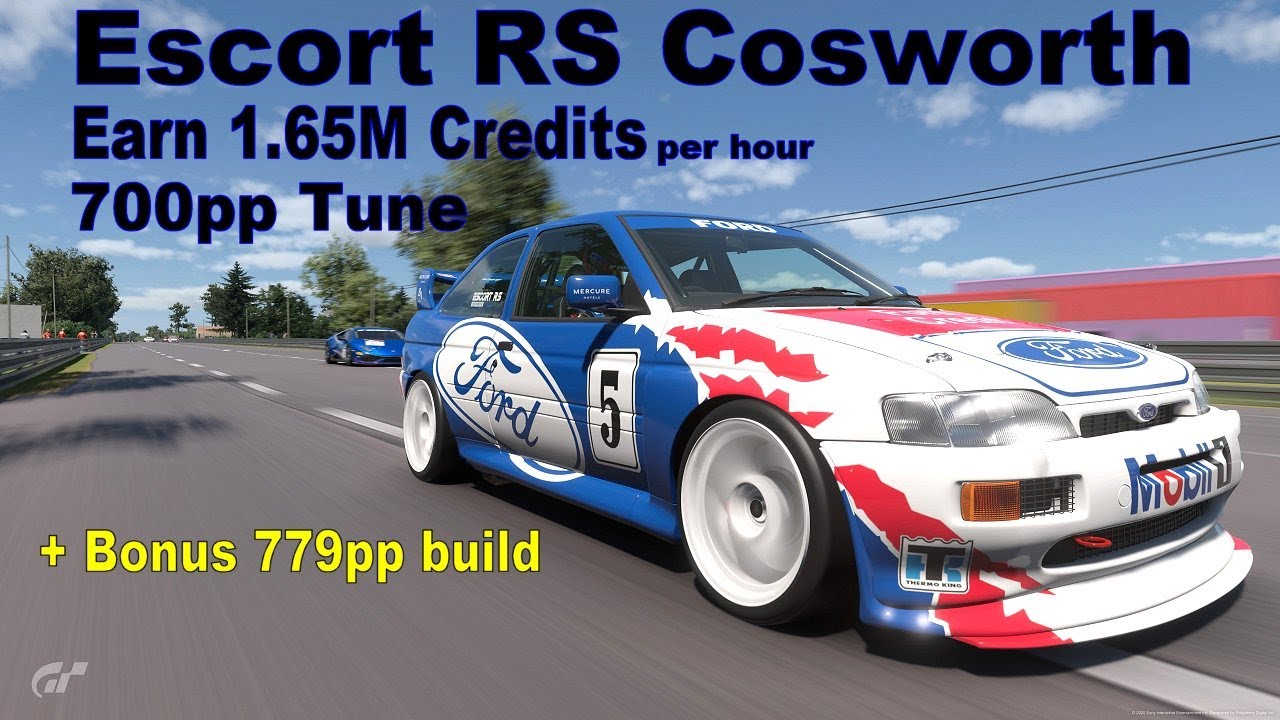 GT7 Ford Escort RS Cosworth 700pp Tune EASY MONEY GRIND 1.65m in 1 hour! +Bonus 779pp Gran Turismo 7