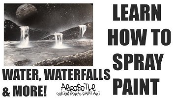 LEARN HOW TO SPRAY PAINT - WATER FALL SPRAY PAINT ART TUTORIAL