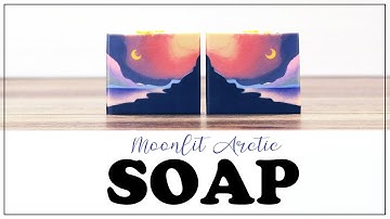 Making Moonlit Arctic Cold Process Landscape Soap with hand molded Moon embed plus Chia Gel and Aloe