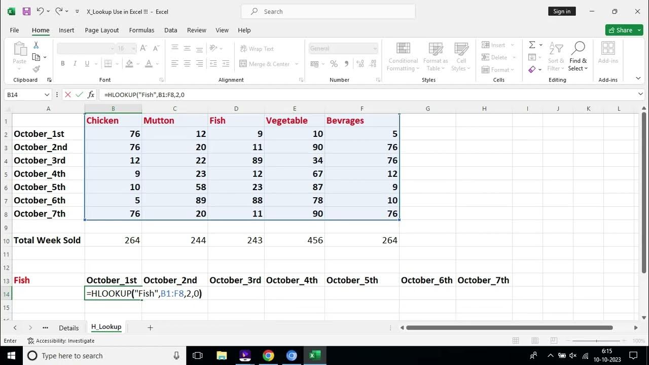 How to use HLOOKUP in Excel@hlookup Apply.... - YouTube