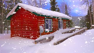 WINTER CAMPING in Blizzard   Cozy Cabin in a SNOWSTORM