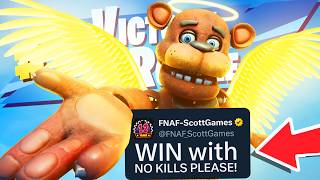 Can you WIN in FNAF Fortnite WITHOUT KILLING?! (The Scott Cawthon Challenge!)