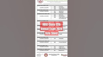 HBSE Class 12th Annual Exam 2024 Date Sheet ; #skosalia ;#datesheet2024