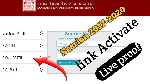 Magadh University B.A/B.sc/B.com Part 3rd Result  Link Activate 2021 |Mu Ug Part 3 Result 2017-2020