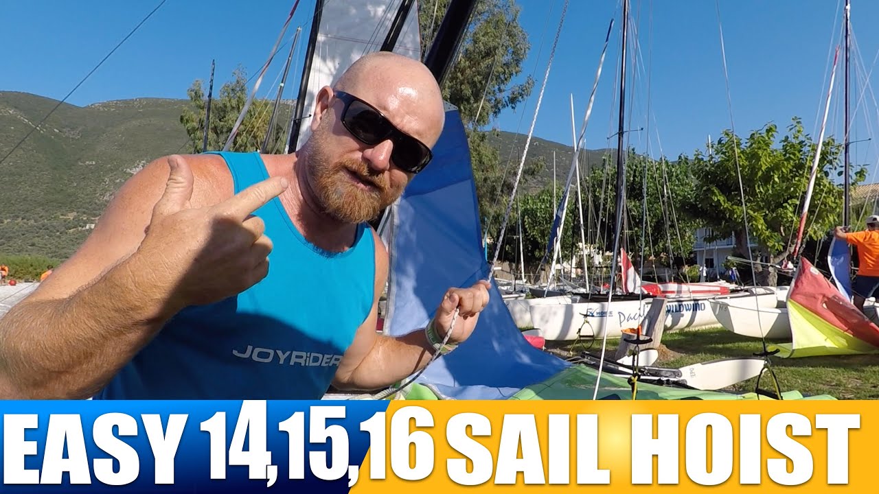 Hoisting the Hobie 16, 14 or 15 sail difficult  How to make it easier