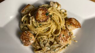 Scallop Pasta with Lemon Cream Sauce