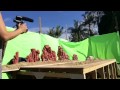 Filming miniature sets  behind the scenes with the big movie company