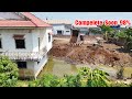 Ep2amazing great project filling land under back house bulldozer pour soil into pond and dump truck