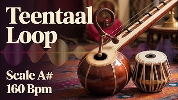 Teentaal Loop for all Songs | 160 BPM | A# Kali 5 | Raags, Bhajans #rhythm #riyazwithtabla