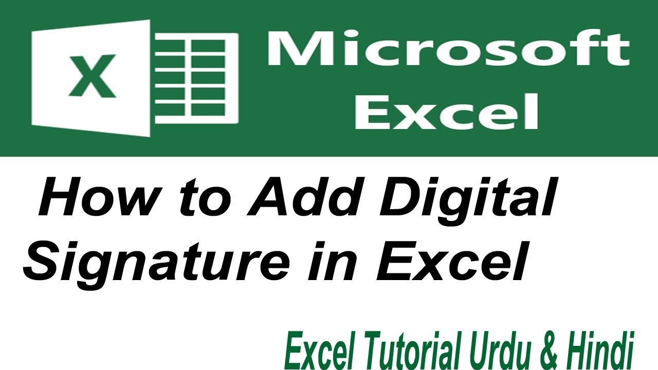 Excel Signature Line In A Document How To Add Digital Signature In