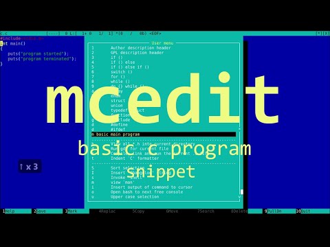 Midnight Commander #8 built in AWESOME Linux text editor, mcedit user menu