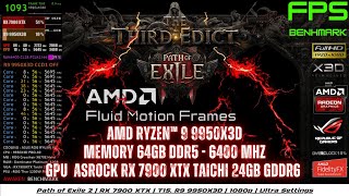 Path of Exile 2 | R9 9950X3D | RX 7900 XTX | 1080p | AFMF | FSR | Max Settings