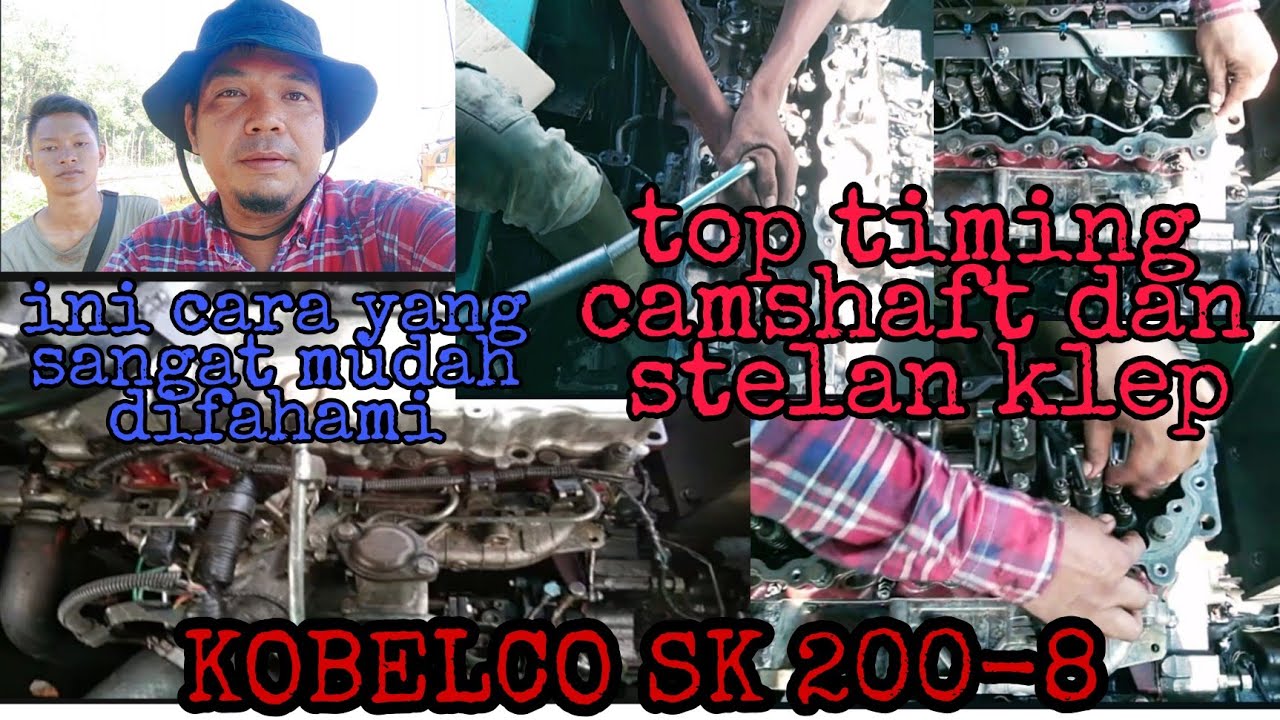 KOBELCO SK200-8cara pasang cylinder head dan top timing nya