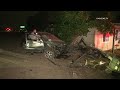 Car Flies Off Of The Freeway, Nearly Slams Into Small Home
