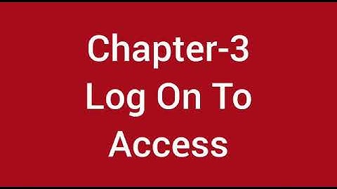 Class-8, Ch-3, Log on to Access
