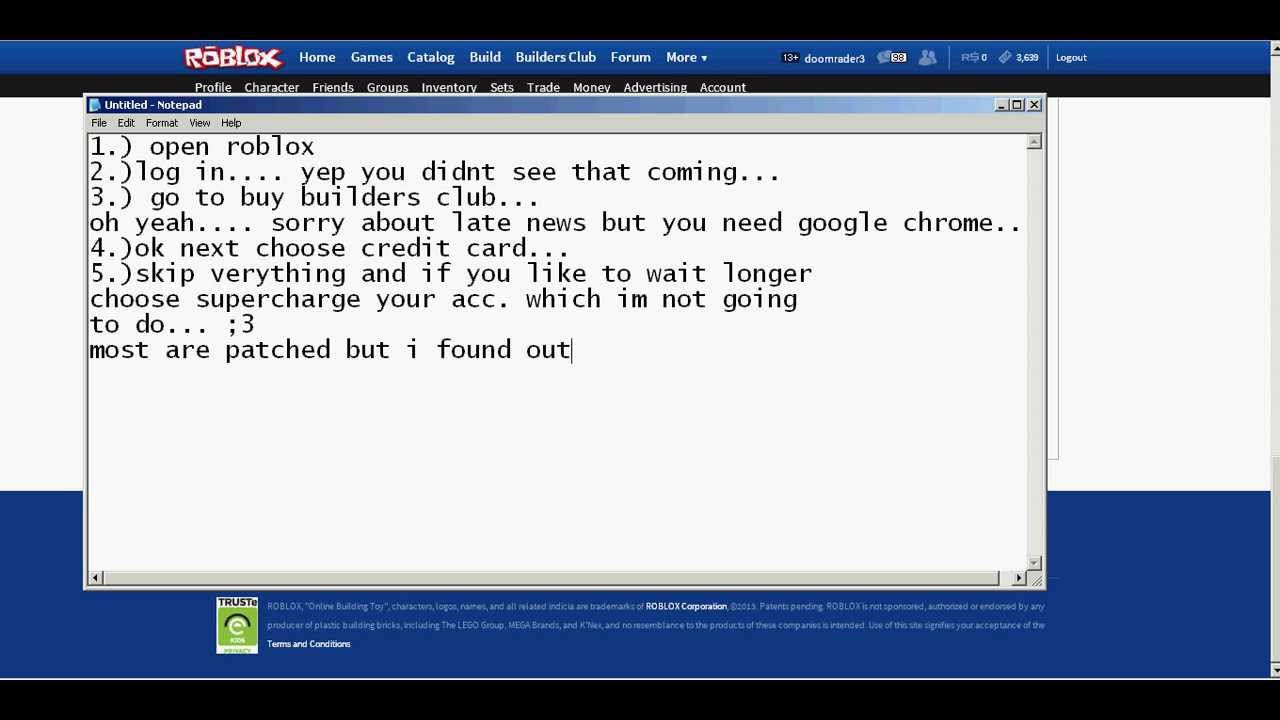 Free Roblox Builders Club Not Patched As Of 10 14 2013 Youtube - roblox accounts with builders club free