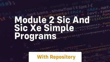 module 2 sic and sic xe simple programs