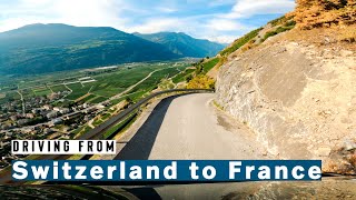 Driving from Switzerland to France - Chamonix [4k]