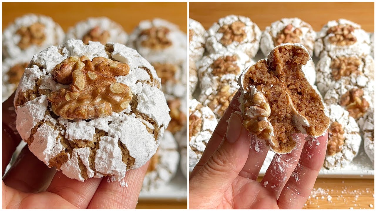Walnut snowball cookies/Eid cookies/ غريبة الجوز