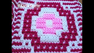 Overlay Mosaic Crochet Tutorial Adding A 3rd Color - Kari's Crafts