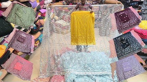 Designer 3D coding daman with matching dupatta on butterfly net