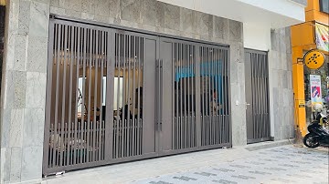 Cổng tự động âm sàn 4 cánh cho nhà mặt phố