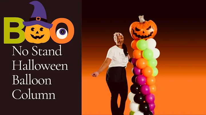 How I Made My First 5-Color Halloween Spiral Balloon Column Without a Stand | Easy DIY Balloon Decor